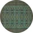 thumbnail image 1 of Ahgly Company Machine Washable Indoor Round Persian Turquoise Blue Traditional Area Rugs, 7' Round, 1 of 4