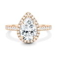 thumbnail image 2 of ESTE ORIGIN 2.50Ct IGI Certified Pear Cut Lab-Grown Diamond Ring, Cathedral Halo & Pavé Band in 10K Rose Gold for Women US 5.5, 2 of 7