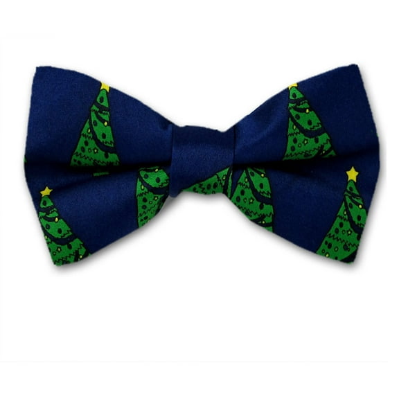 Navy - Green - Yellow - Pre-Tied Christmas Theme Bowtie