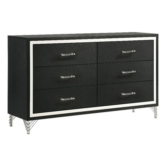 Lucia 6-drawer Dresser Cabinet Black