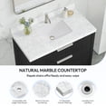 thumbnail image 6 of Zevio 43"W x 22"D Natural Marble Vanity Top in Carrara White with Ceramic Sink, 6 of 12