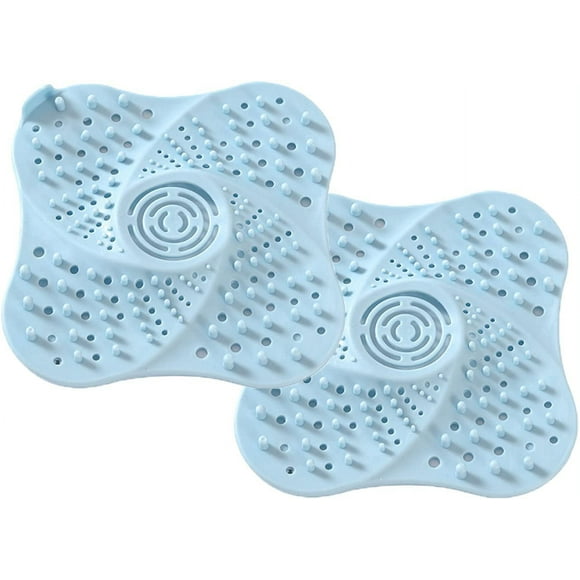 shiyou-Reusable Drain Hair Catcher Cover w/Suction Cups Durable Silicone Shower Drain Hair Filter Floor Drain Hair Trap Drain Strainers Easy Install Clean for Kitchen Shower Batchroom Floor Drain