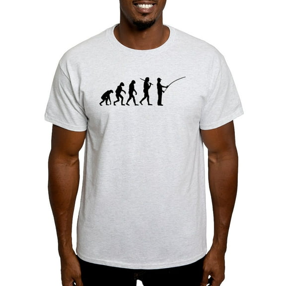 CafePress - The Evolution Of The Fisherman Light T Shirt - Men's Classic Graphic T-Shirt