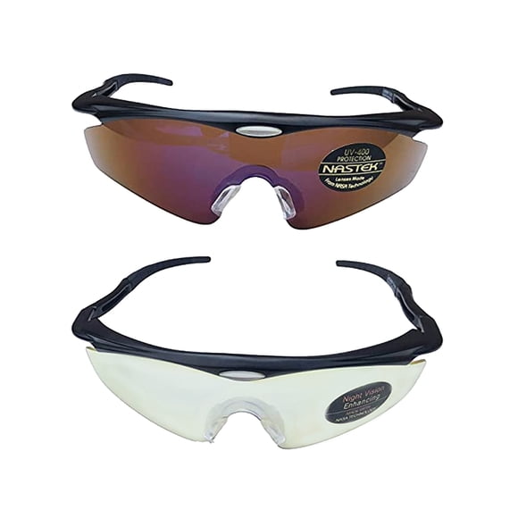 Gafas de sol deportivas NasTek con protección UV Lentes intercambiables para deportes diurnos y nocturnos