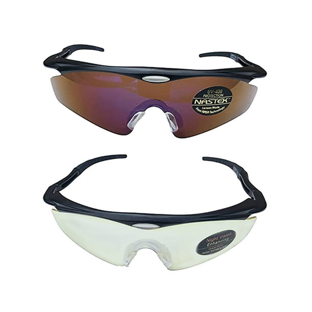 Gafas de sol deportivas NasTek con protección UV Lentes intercambiables para deportes diurnos y nocturnos
