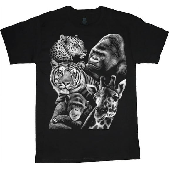 Zoo Animals Gifts Cheetah Giraffe Tiger Gorilla T-shirt Mens Graphic Tees