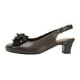 thumbnail image 3 of PEERAGE Cathy Women Extra Wide Width Beaded Bow Dress Slingback BROWN 5, 3 of 6