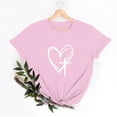 thumbnail image 4 of Camisetas de Manga Corta para las Mujeres Casual Día de Pascua Impresión Cuello de Tripulación Suelta Camiseta, Poliéster Spandex, 4 of 7