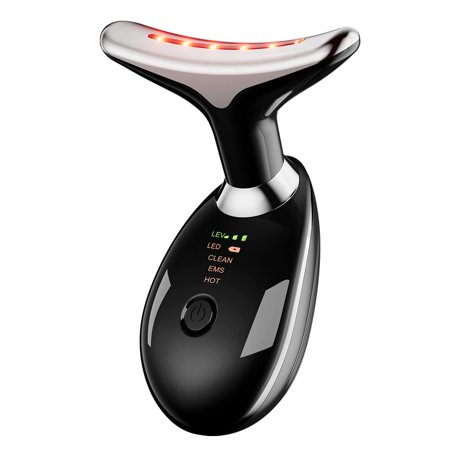 Anti Wrinkles Face Neck Device, Vibration Face Massager, Triple Action Portable wrinkles remover for Skin Care, Improve, Tightening, Firm and Smooth(Black)