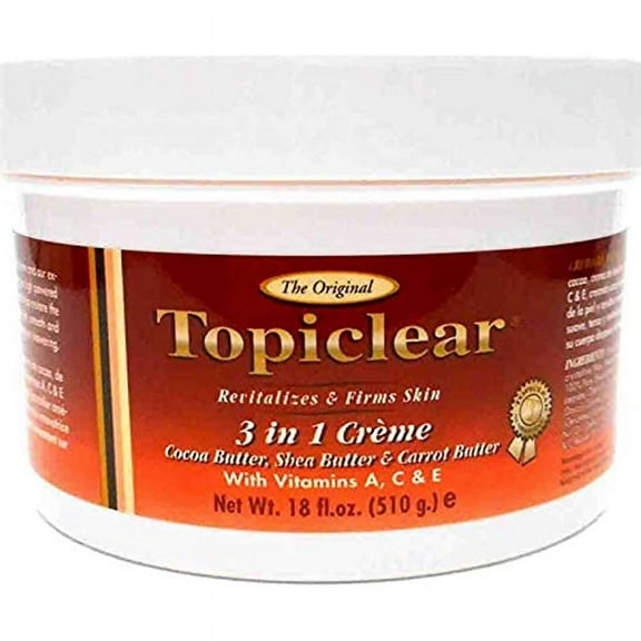 Topiclear 3 in 1 Creme Cocoa Butter, Shea Butter, Carrot Butter 18 fl oz