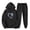 Black, variant on ibuvkizy Women Two Piece Outfits Sets Fall!Outfits Men's and Women's Sports Tracksuits Long Sleeve Pullover Hoodies Sweatshirt Loose Coat and Sweatpants Fall Winter Suit Blue,S