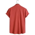thumbnail image 4 of Waiimak Men'S Summer Fashion Short Sleeve Casual Solid Color Button-Up Shirts, 4 of 9