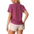 thumbnail image 3 of INSPIRE CHIC Women's Pajama Tops Soft Comfy Pajama Shirts V-Neck Short Sleeve Sleep Tops XL Red, 3 of 5
