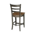 thumbnail image 3 of International Concepts Wood Emily Ladder Back Counter Height Stool - 24" Seat Height - Hickory/Washed Coal, 3 of 11