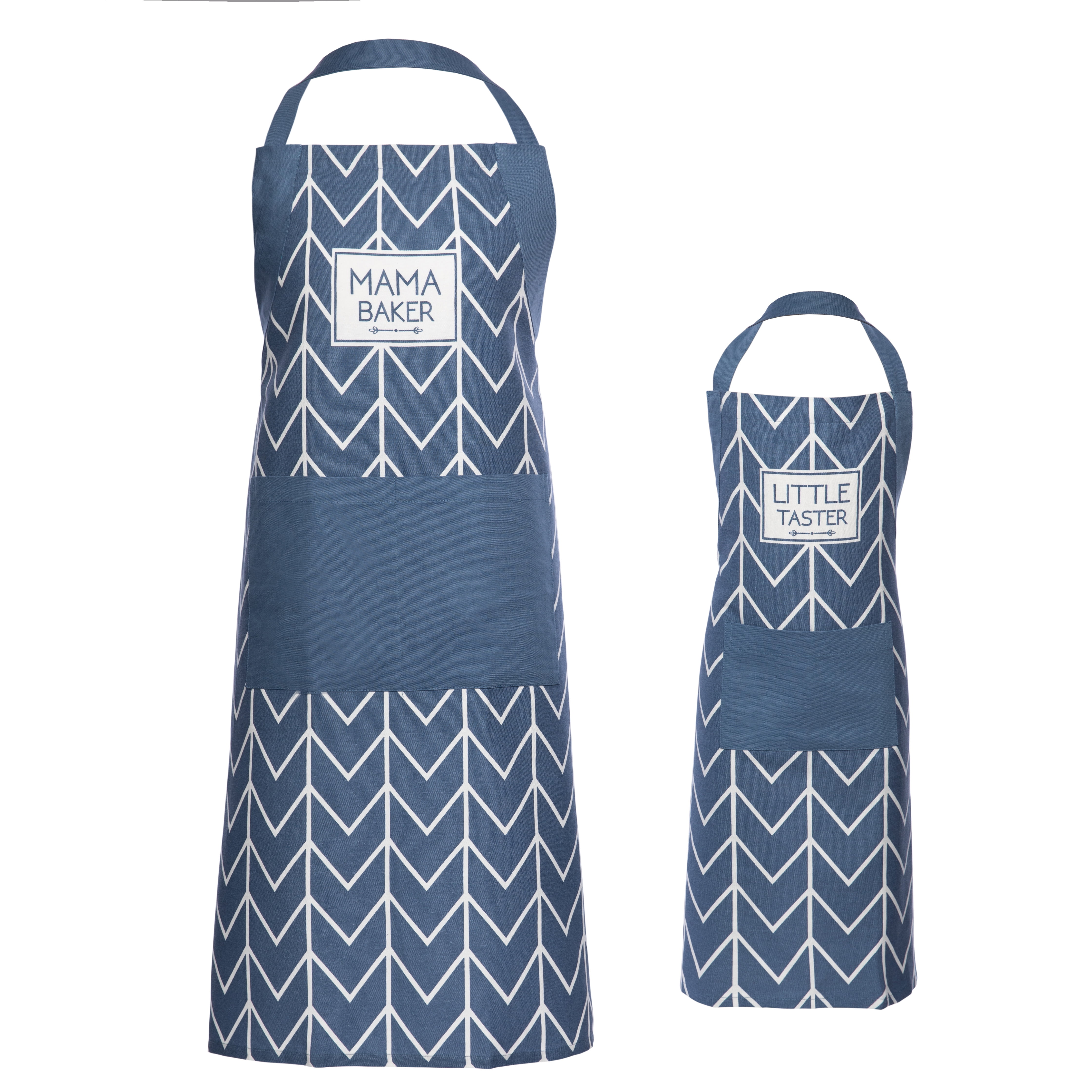 Mainstays Cotton Mommy and Me Apron Set with Pockets, Chevron Print