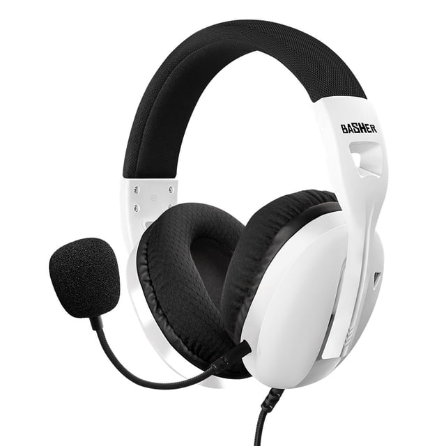 Audífonos Gamer On Ear Basher BASH-4204WH Micrófono Ajustable Blanco
