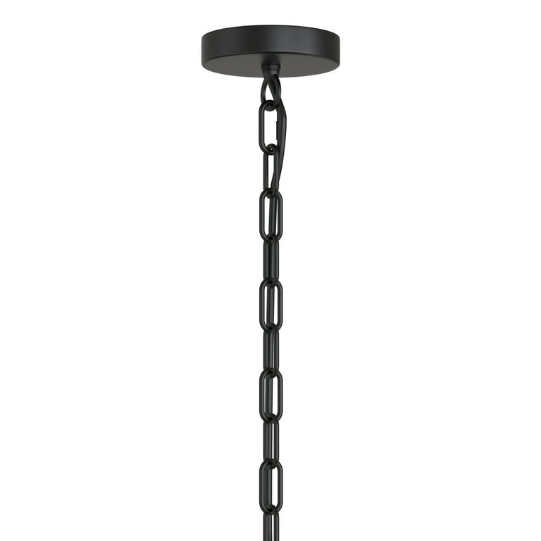 MODLAND Light Pro 6-Light Artisan Iron Farmhouse Chandelier, with Matte Black and Barnwood Accents