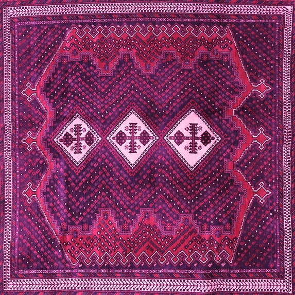 Ahgly Company Indoor Square Persian Pink Traditional Area Rugs, 3' Square