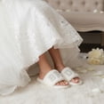 thumbnail image 5 of Vjnyvs Fluffy Bride Slippers, Soft Bride To Be Slippers White Pearl Non-slip Wedding Slipper for Wedding Decor Bachelorette Party Supplies, 5 of 7