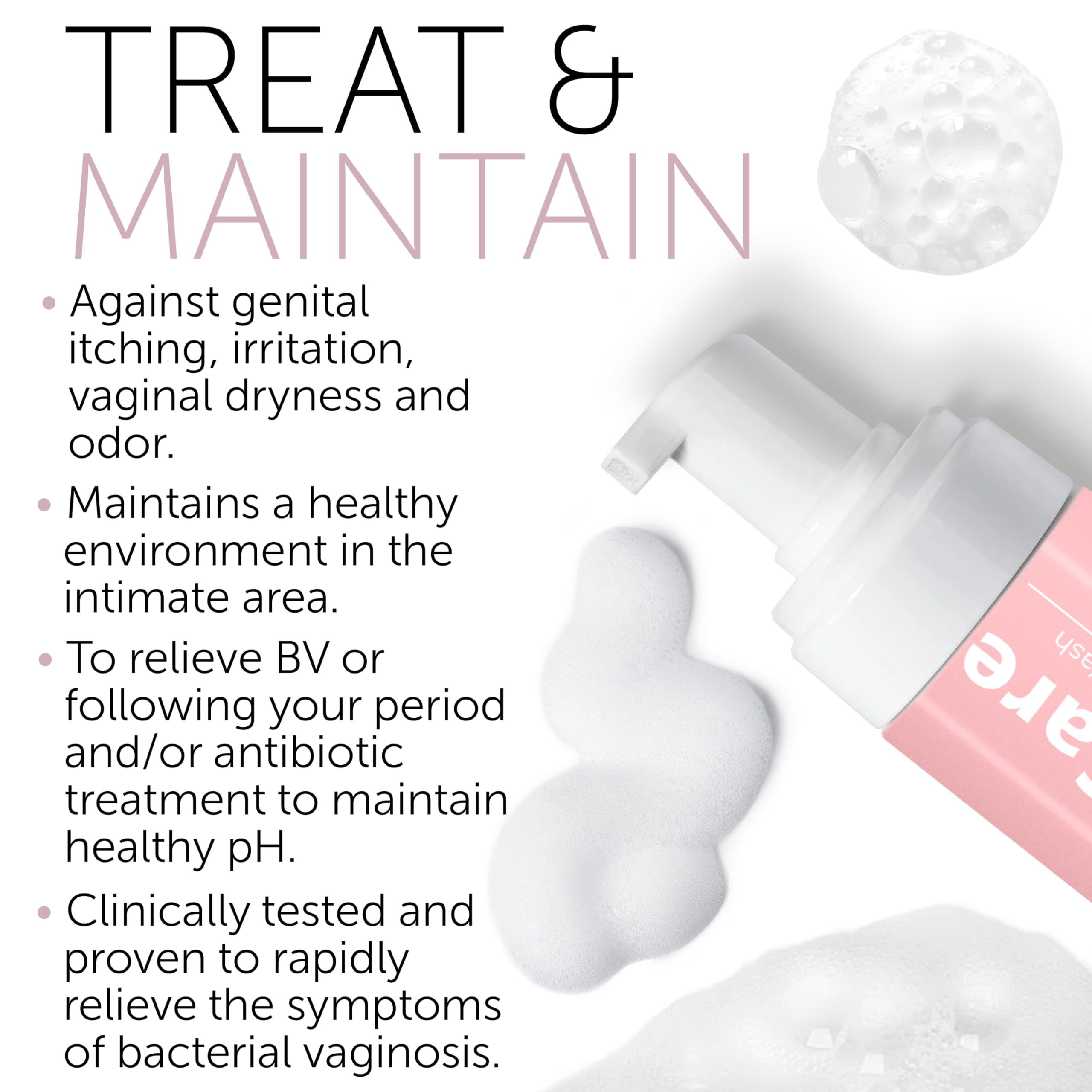 Feminine Wash | BV Treatment For Women | ph Balance Feminine Wash for Bacterial Vaginosis Treatment | Probiotic & Prebiotic Cleanser | Vaginal Dryness Hydration & Odor Control
