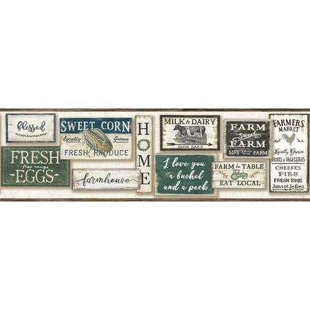 - York Wallcoverings Rustic Living Farm To Table Wallpaper Border