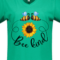 thumbnail image 4 of Inktastic Bee Kind Bees and Sunflower Women's V-Neck T-Shirt, 4 of 5
