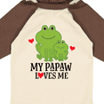 thumbnail image 4 of Inktastic My Papaw Loves Me Grandson Frog Boys Long Sleeve Baby Bodysuit, 4 of 5