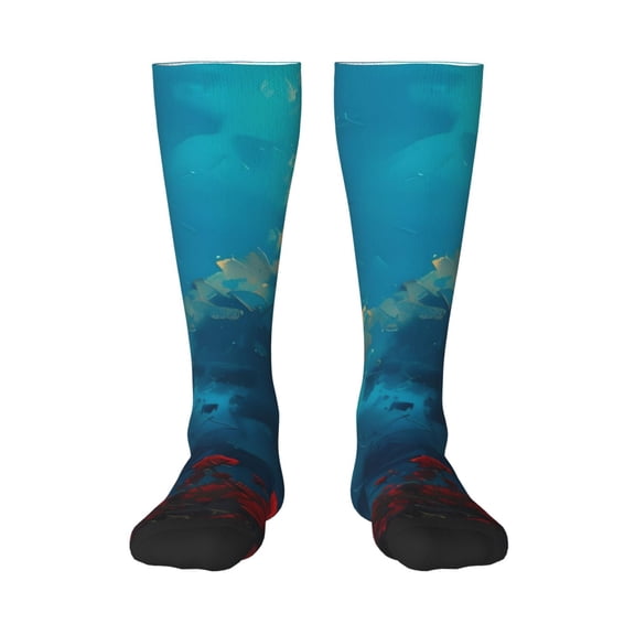 Honeii Tower And Red Roses Print Long Socks,Novelty Design Socks Gift for Men and Women,Crew Socks,Calf Socks