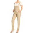 thumbnail image 2 of Womens Distressed Denim Overalls with Tapered Leg and Pockets, 2 of 5