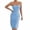 A64-Light Blue, variant on Midi Dress Summer for Women Textured Strapless Tube Top Bodycon Form-Fitting Party Dress with Side Slit