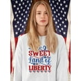 thumbnail image 2 of Sweet Land Of Liberty Banner Sweatshirt Women -Image by Shutterstock, Female 3X-Large, 2 of 4