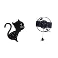 thumbnail image 1 of Reloj de pared acrílico con diseño de gato y pájaro, moderno, minimalista, decorativo, para colgar, para interior, sala de estar, estudio, cocina., 1 of 8