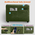 thumbnail image 5 of Convertible Sectional Sofa Bed, 82in Sleeper Sofa Bed with Storage Chaise for Living Room, Pull Out Couch L Shaped Couch with USB Charging Port, Cup Holder, Removable Backrest, Teddy Fabric, Green, 5 of 9