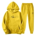 thumbnail image 3 of Fgvctg Sweat Set for Men 2 Piece Fall Sweatsuit Athletic Jogger Sweatpants Comfy Tracksuit Oversized Sweatshirts Lounge Sets with Pockets Yellow 2XL, 3 of 4