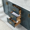 thumbnail image 2 of Gazsi 72" Double Bathroom Vanity Set in Charcoal Blue with Grain White Composite Stone Countertop with Mirror, 2 of 9