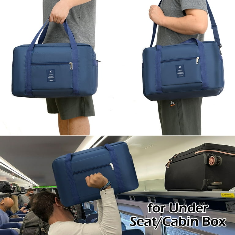 BAGZY Cabin Bag 40x20x25 for Ryanair Underseat Cabin Bag, Large Foldable  Duffel Bag Nylon Holdall Hand Luggage Case Carry on Luggage Flight Bag  Baggage Organiser Storage (Grey) 