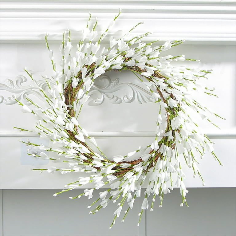White Forsythia Wreath