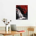 thumbnail image 3 of JRXY Waterfall - Wall Art Black White Red Landscape Canvas Wall Art,Red Trees Forest Picture Prints for Home-office - canvas art wall art for living room 16x20 in, 3 of 5