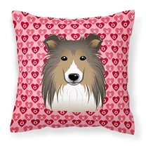 Carolines Treasures BB5312PW1818 Sheltie Fabric Decorative Pillow 18HX18W multicolor