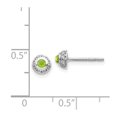 thumbnail image 4 of Auriga 14k White Gold Diamond Cabochon Peridot Stud Earrings for Women (L- 0.16 inch, W- 0.16 inch), 4 of 6