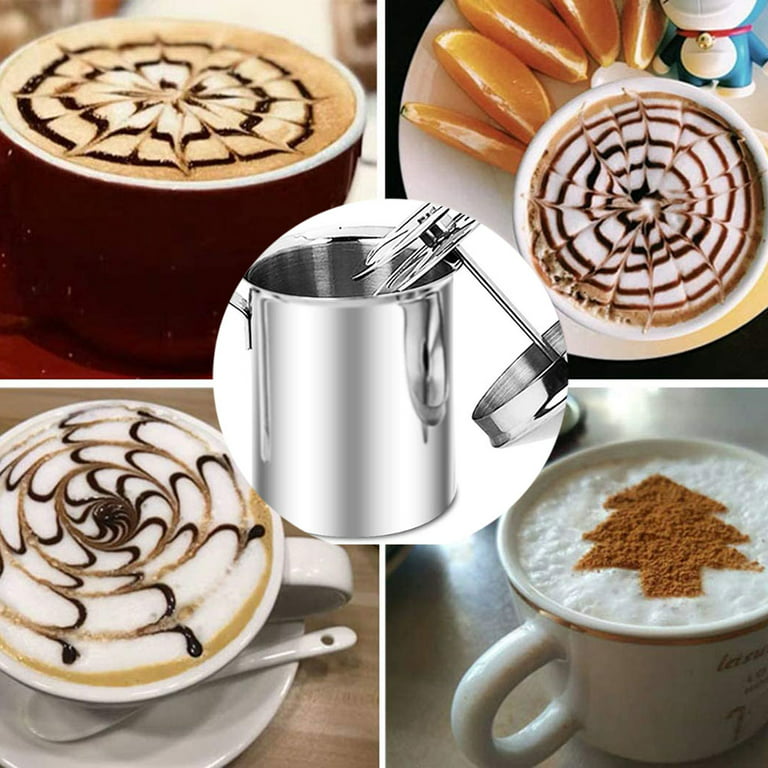 Manual Milk Frother Jug Stainless Steel Coffee Latte Mixer