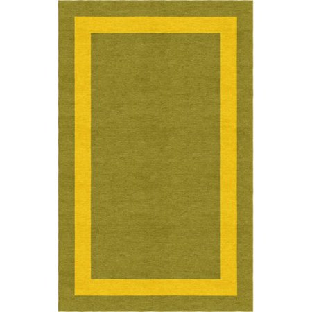 - Red Barrel Studio Wortley Border Hand-Tufted Wool Olive/Gold Area Rug