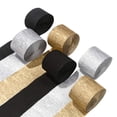 thumbnail image 2 of GUOOL 6 Rolls Crepe Paper Streamers Party Decorations DIY Craft Material Backdrop Party Streamers for Engagement Party Black, 2 of 8