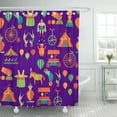 thumbnail image 1 of SUTTOM Cartoon Circus Background Pattern on a Purple Flat Style Design Shower Curtain 60x72 inch, 1 of 1