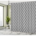 thumbnail image 4 of Ambesonne Ethnic Shower Curtain, Circular Shapes Zigzags Art, 69"Wx70"L, Charcoal Grey and White, 4 of 4