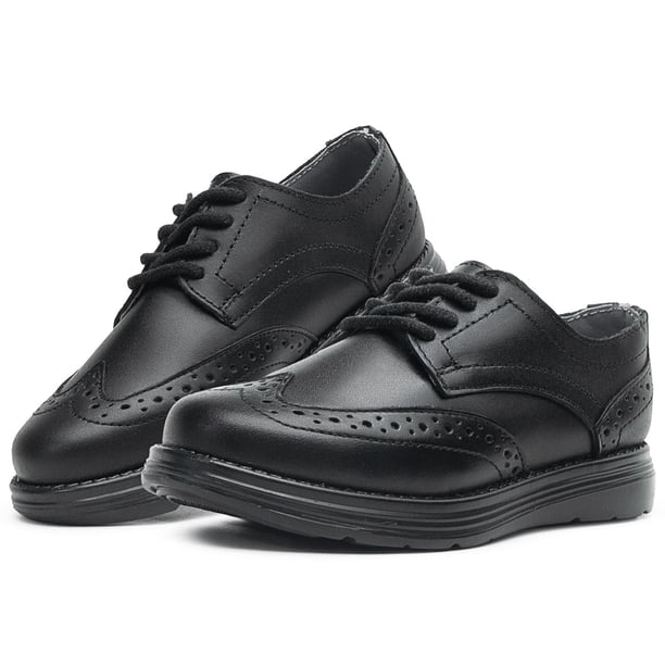 Zapato Escolar Bostoniano Comodos Piel Para Niño negro 19.5