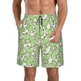 thumbnail image 2 of Uemuo Cute Frog Pattern Men's Swim Trunks Hawaiian Beach Bathing Suit Swimsuits Beach Quick-Dry Shorts with Pockets-Medium, 2 of 9