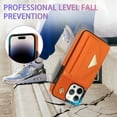 thumbnail image 4 of Dteck for iPhone 14 Plus Wallet Case with Crossbody Lanyard, PU Leather Card Holder Purse Shockproof Phone Cover for iPhone 14 Plus,Orange, 4 of 5