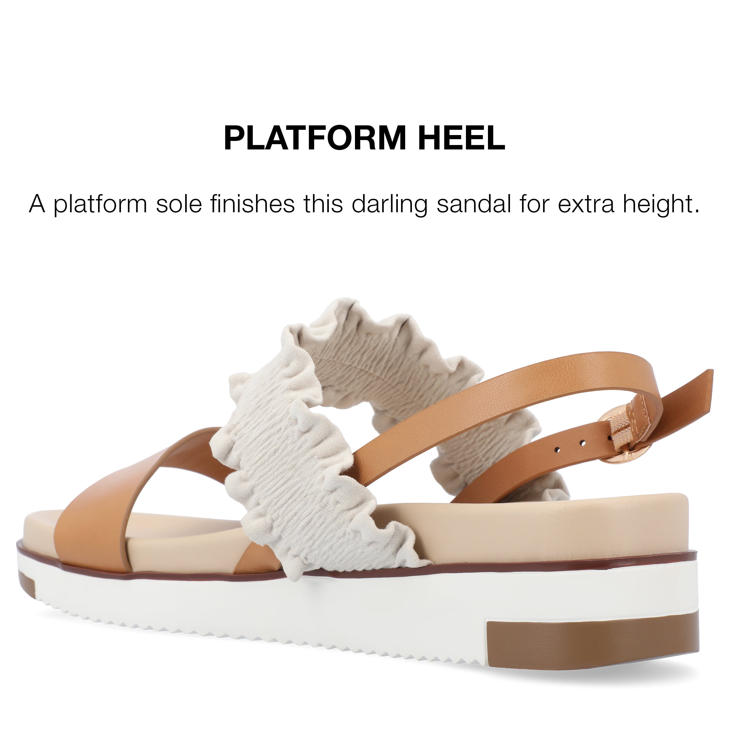 Journee Collection Womens Riya Formed Footbed Sling Back Sandal