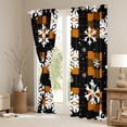 thumbnail image 3 of Feelyou Xmas Snowflake Blackout Curtains Set of 2 (52x84 Each), Orange Checkered Window Curtains, Happy Christmas Holiday Curtains and Drapes, Luxury Bedroom Decor, 3 of 5